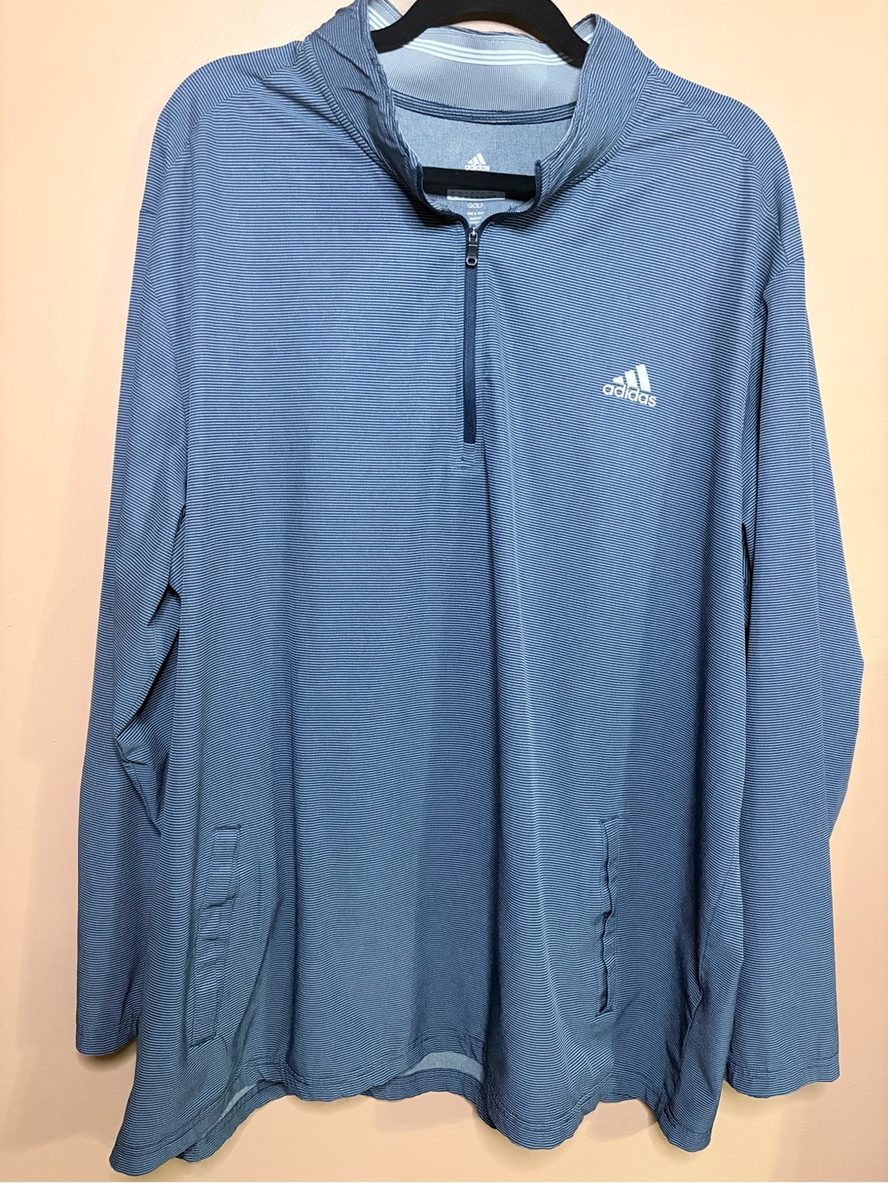 adidas Men’s Blue Lightweight Quarter-Zip Pullover